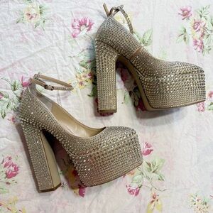 Steve Madden Skyrise Rhinestone Platform Heels